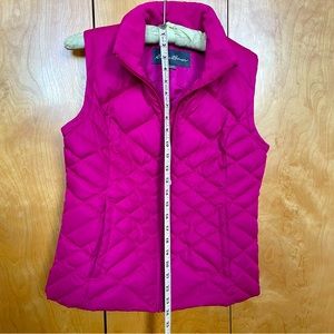 Eddie Bauer Goose Down Quilted Puffer Vest hot pink size S